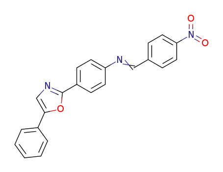 Molecular Structure of 61125-39-1 (Benzenamine, N-[(4-nitrophenyl)methylene]-4-(5-phenyl-2-oxazolyl)-)