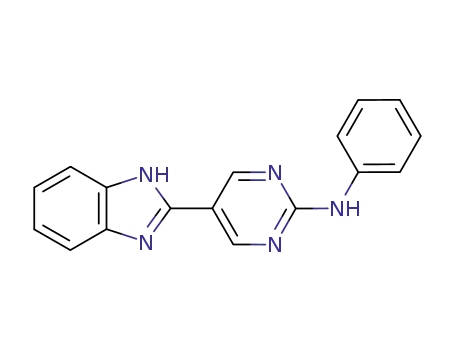 Molecular Structure of 64679-02-3 (2-Pyrimidinamine, 5-(1H-benzimidazol-2-yl)-N-phenyl-)