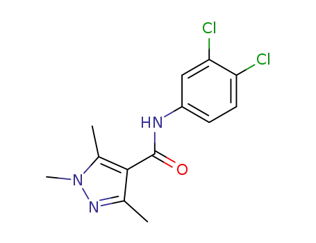 Molecular Structure of 61747-89-5 (1H-Pyrazole-4-carboxamide, N-(3,4-dichlorophenyl)-1,3,5-trimethyl-)