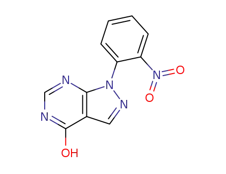 Molecular Structure of 65973-97-9 (4H-Pyrazolo[3,4-d]pyrimidin-4-one, 1,5-dihydro-1-(2-nitrophenyl)-)