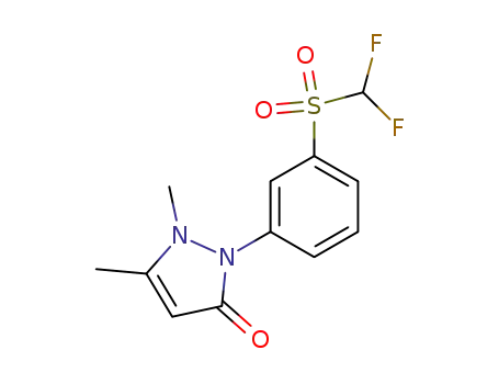 Molecular Structure of 62128-98-7 (3H-Pyrazol-3-one,
2-[3-[(difluoromethyl)sulfonyl]phenyl]-1,2-dihydro-1,5-dimethyl-)