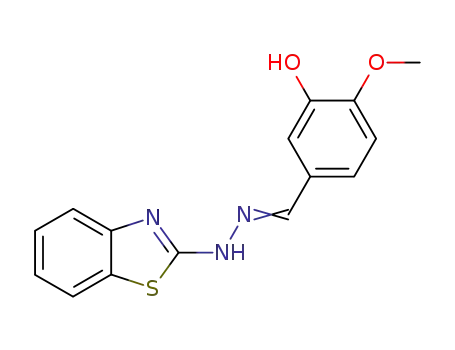 Molecular Structure of 63190-60-3 (Benzaldehyde, 3-hydroxy-4-methoxy-, 2-benzothiazolylhydrazone)