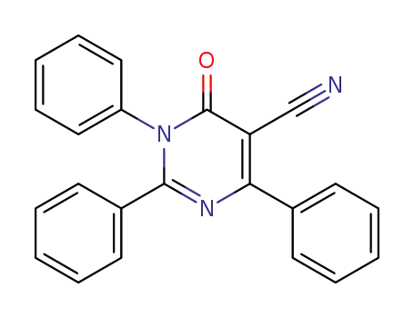 Molecular Structure of 65004-31-1 (5-Pyrimidinecarbonitrile, 1,6-dihydro-6-oxo-1,2,4-triphenyl-)