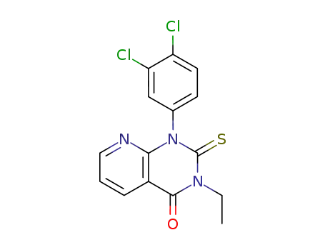 Molecular Structure of 56904-58-6 (Pyrido[2,3-d]pyrimidin-4(1H)-one,
1-(3,4-dichlorophenyl)-3-ethyl-2,3-dihydro-2-thioxo-)