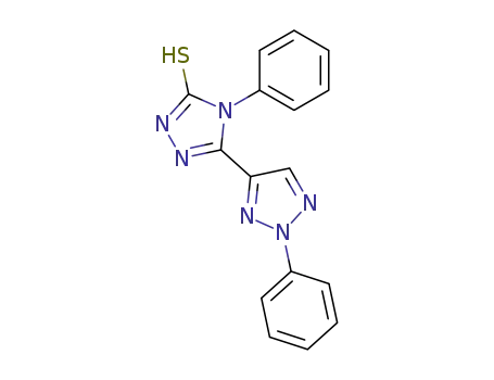Molecular Structure of 62289-73-0 (3H-1,2,4-Triazole-3-thione,
2,4-dihydro-4-phenyl-5-(2-phenyl-2H-1,2,3-triazol-4-yl)-)