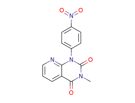 Molecular Structure of 64678-15-5 (Pyrido[2,3-d]pyrimidine-2,4(1H,3H)-dione, 3-methyl-1-(4-nitrophenyl)-)