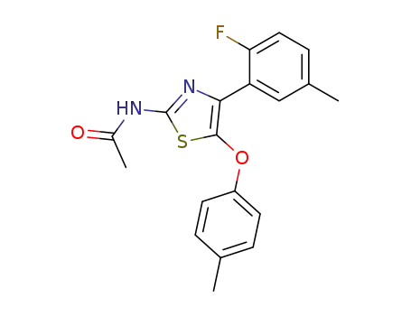Molecular Structure of 61384-13-2 (Acetamide,
N-[4-(2-fluoro-5-methylphenyl)-5-(4-methylphenoxy)-2-thiazolyl]-)
