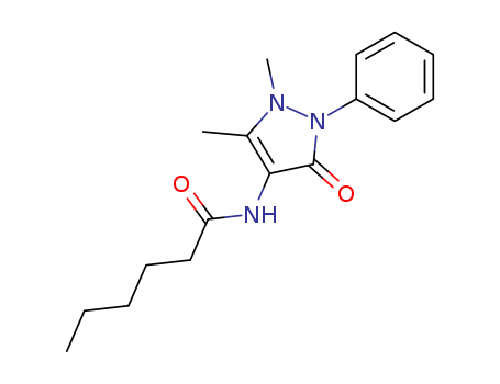 Molecular Structure of 18506-49-5 (Hexanamide,
N-(2,3-dihydro-1,5-dimethyl-3-oxo-2-phenyl-1H-pyrazol-4-yl)-)
