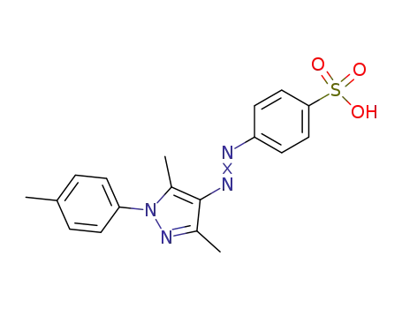 Molecular Structure of 62383-62-4 (Benzenesulfonic acid,
4-[[3,5-dimethyl-1-(4-methylphenyl)-1H-pyrazol-4-yl]azo]-)