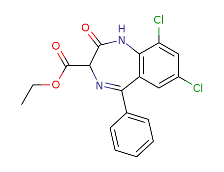 Molecular Structure of 61295-02-1 (1H-1,4-Benzodiazepine-3-carboxylic acid,
7,9-dichloro-2,3-dihydro-2-oxo-5-phenyl-, ethyl ester)