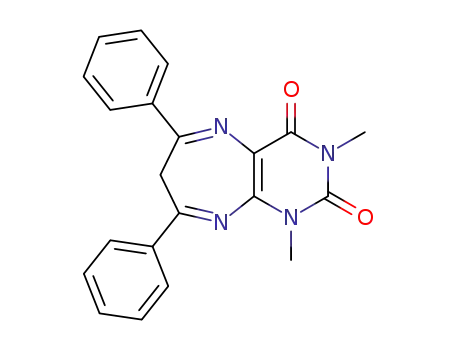 Molecular Structure of 63192-36-9 (1H-Pyrimido[4,5-b][1,4]diazepine-2,4(3H,7H)-dione,
1,3-dimethyl-6,8-diphenyl-)