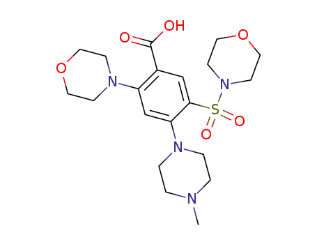 Molecular Structure of 61590-89-4 (Benzoic acid,
4-(4-methyl-1-piperazinyl)-2-(4-morpholinyl)-5-(4-morpholinylsulfonyl)-)
