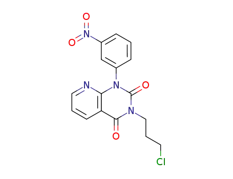 Molecular Structure of 56738-91-1 (Pyrido[2,3-d]pyrimidine-2,4(1H,3H)-dione,
3-(3-chloropropyl)-1-(3-nitrophenyl)-)