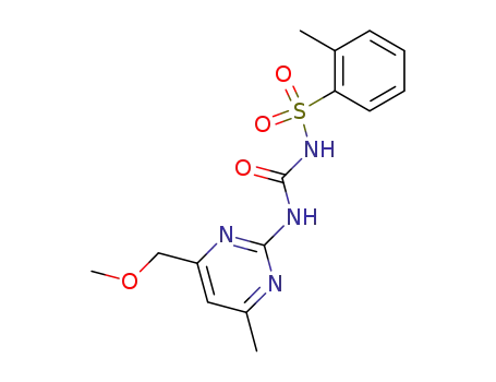 Molecular Structure of 64901-98-0 (Benzenesulfonamide,
N-[[[4-(methoxymethyl)-6-methyl-2-pyrimidinyl]amino]carbonyl]-2-methyl-)