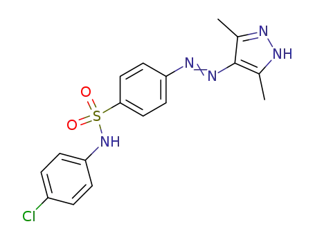 Molecular Structure of 62383-37-3 (Benzenesulfonamide,
N-(4-chlorophenyl)-4-[(3,5-dimethyl-1H-pyrazol-4-yl)azo]-)