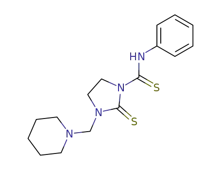Molecular Structure of 69591-38-4 (1-Imidazolidinecarbothioamide,
N-phenyl-3-(1-piperidinylmethyl)-2-thioxo-)