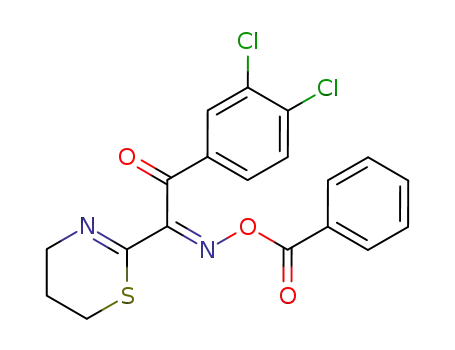Molecular Structure of 65019-34-3 (Ethanedione, (3,4-dichlorophenyl)(5,6-dihydro-4H-1,3-thiazin-2-yl)-,
2-(O-benzoyloxime))