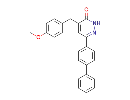 Molecular Structure of 66122-42-7 (3(2H)-Pyridazinone, 6-[1,1'-biphenyl]-4-yl-4-[(4-methoxyphenyl)methyl]-)