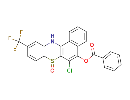 Molecular Structure of 62306-64-3 (12H-Benzo[a]phenothiazin-5-ol, 6-chloro-10-(trifluoromethyl)-, benzoate
(ester), 7-oxide)