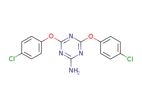 Molecular Structure of 30358-16-8 (4,6-bis(4-chlorophenoxy)-1,3,5-triazin-2-amine)
