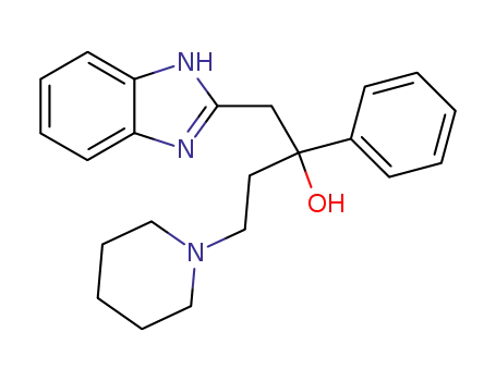 Molecular Structure of 63433-15-8 (1H-Benzimidazole-2-ethanol, a-phenyl-a-[2-(1-piperidinyl)ethyl]-)