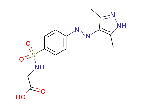 Molecular Structure of 62383-35-1 (Glycine, N-[[4-[(3,5-dimethyl-1H-pyrazol-4-yl)azo]phenyl]sulfonyl]-)