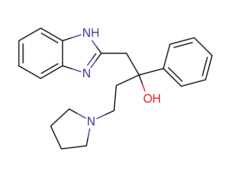Molecular Structure of 63433-11-4 (1H-Benzimidazole-2-ethanol, a-phenyl-a-[2-(1-pyrrolidinyl)ethyl]-)