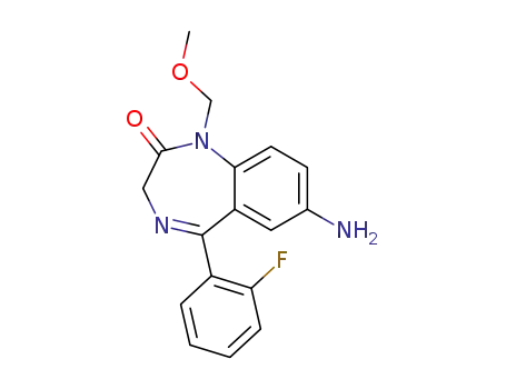 Molecular Structure of 40837-34-1 (2H-1,4-Benzodiazepin-2-one,
7-amino-5-(2-fluorophenyl)-1,3-dihydro-1-(methoxymethyl)-)