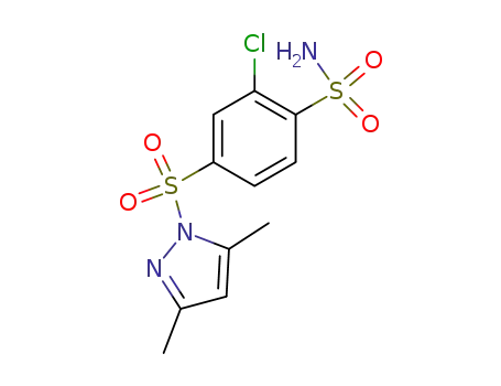 Molecular Structure of 64383-07-9 (Benzenesulfonamide,
2-chloro-4-[(3,5-dimethyl-1H-pyrazol-1-yl)sulfonyl]-)