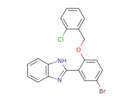 Molecular Structure of 62927-46-2 (1H-Benzimidazole, 2-[5-bromo-2-[(2-chlorophenyl)methoxy]phenyl]-)