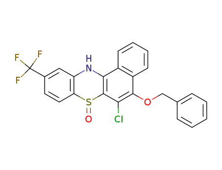 Molecular Structure of 62306-65-4 (12H-Benzo[a]phenothiazine,
6-chloro-5-(phenylmethoxy)-10-(trifluoromethyl)-, 7-oxide)