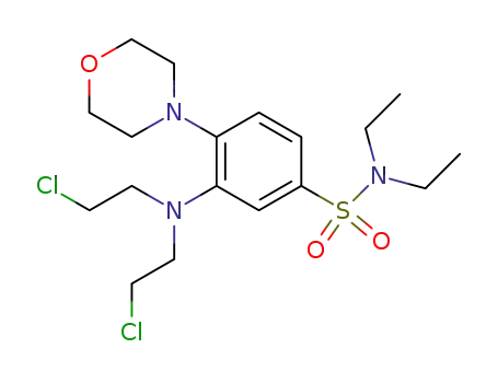 Molecular Structure of 22745-69-3 (Benzenesulfonamide,3-[bis(2-chloroethyl)amino]-N,N-diethyl-4-(4-morpholinyl)-)