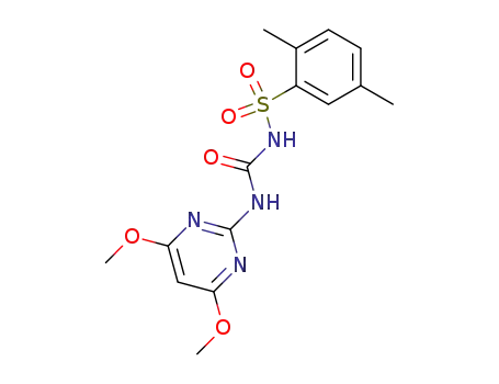 Molecular Structure of 64901-89-9 (Benzenesulfonamide,
N-[[(4,6-dimethoxy-2-pyrimidinyl)amino]carbonyl]-2,5-dimethyl-)
