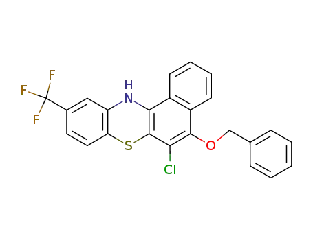 Molecular Structure of 62306-61-0 (12H-Benzo[a]phenothiazine,
6-chloro-5-(phenylmethoxy)-10-(trifluoromethyl)-)