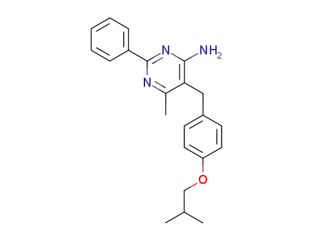 Molecular Structure of 58120-26-6 (4-Pyrimidinamine,
6-methyl-5-[[4-(2-methylpropoxy)phenyl]methyl]-2-phenyl-)