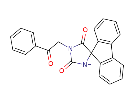 Molecular Structure of 64572-42-5 (Spiro[9H-fluorene-9,4'-imidazolidine]-2',5'-dione,
1'-(2-oxo-2-phenylethyl)-)