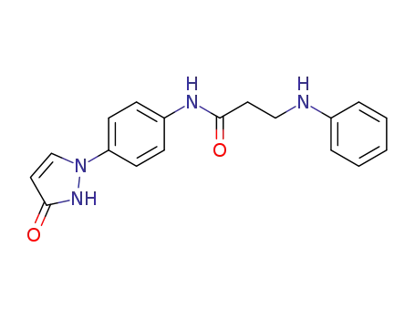 Molecular Structure of 65127-53-9 (Propanamide,
N-[4-(2,3-dihydro-3-oxo-1H-pyrazol-1-yl)phenyl]-3-(phenylamino)-)