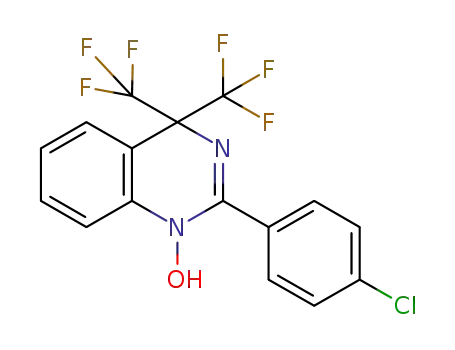 Molecular Structure of 62457-70-9 (Quinazoline,
2-(4-chlorophenyl)-1,4-dihydro-1-hydroxy-4,4-bis(trifluoromethyl)-)