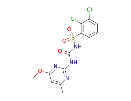 Molecular Structure of 64901-20-8 (Benzenesulfonamide,
2,3-dichloro-N-[[(4-methoxy-6-methyl-2-pyrimidinyl)amino]carbonyl]-)