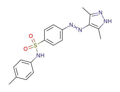 Molecular Structure of 62383-36-2 (Benzenesulfonamide,
4-[(3,5-dimethyl-1H-pyrazol-4-yl)azo]-N-(4-methylphenyl)-)