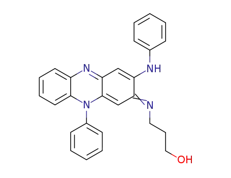 Molecular Structure of 102345-87-9 (1-Propanol,
3-[[10-phenyl-3-(phenylamino)-2(10H)-phenazinylidene]amino]-)