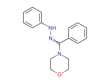 Molecular Structure of 36584-22-2 (Morpholine, 4-[phenyl(phenylhydrazono)methyl]-)