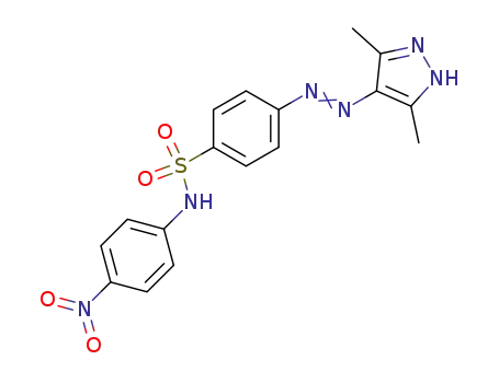 Molecular Structure of 62383-38-4 (Benzenesulfonamide,
4-[(3,5-dimethyl-1H-pyrazol-4-yl)azo]-N-(4-nitrophenyl)-)
