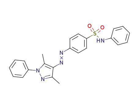 Molecular Structure of 862-65-7 (Benzenesulfonamide,
4-[(3,5-dimethyl-1-phenyl-1H-pyrazol-4-yl)azo]-N-phenyl-)