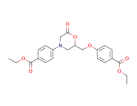 Molecular Structure of 61974-73-0 (Benzoic acid,
4-[2-[[4-(ethoxycarbonyl)phenoxy]methyl]-6-oxo-4-morpholinyl]-, ethyl
ester)