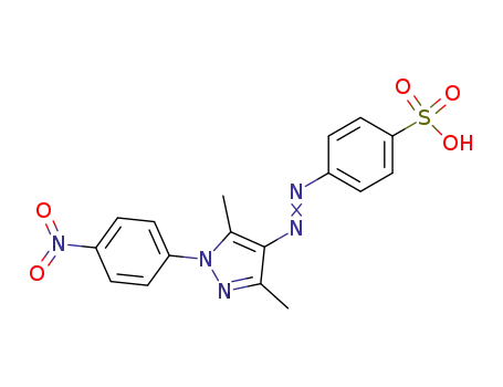 Molecular Structure of 62383-63-5 (Benzenesulfonic acid,
4-[[3,5-dimethyl-1-(4-nitrophenyl)-1H-pyrazol-4-yl]azo]-)