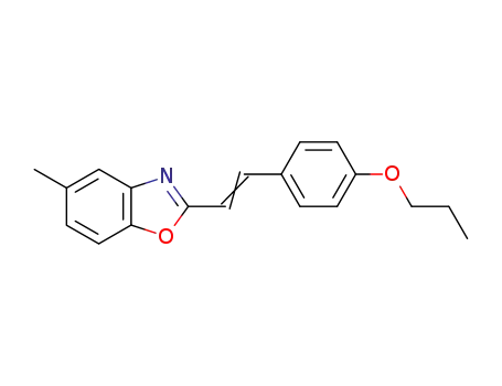 Molecular Structure of 62725-25-1 (Benzoxazole, 5-methyl-2-[2-(4-propoxyphenyl)ethenyl]-)