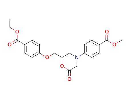 Molecular Structure of 61974-64-9 (Benzoic acid,
4-[2-[[4-(ethoxycarbonyl)phenoxy]methyl]-6-oxo-4-morpholinyl]-, methyl
ester)