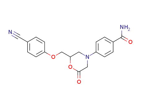 Molecular Structure of 61974-87-6 (Benzamide, 4-[2-[(4-cyanophenoxy)methyl]-6-oxo-4-morpholinyl]-)