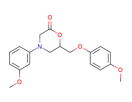 Molecular Structure of 61974-49-0 (2-Morpholinone, 6-[(4-methoxyphenoxy)methyl]-4-(3-methoxyphenyl)-)